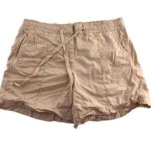 Lou & Grey Women's Shorts size 4 Khaki Tan Elastic Waist 5 inch inseam